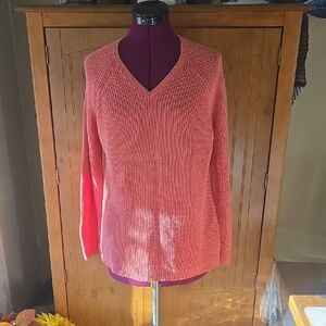 108 Eileen Fisher Coral V-Neck Sweater